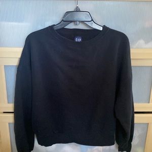 Womens solid black 90% cotton sweatshirt